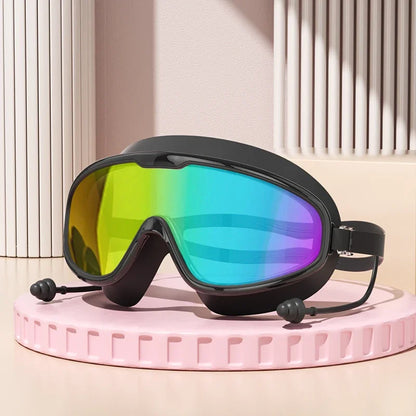 Outdoor Swimming Goggles Anti-Fog Wide View Scuba Diving Swimming Glasses with Earplugs for Adult Youth Water Diving Goggles