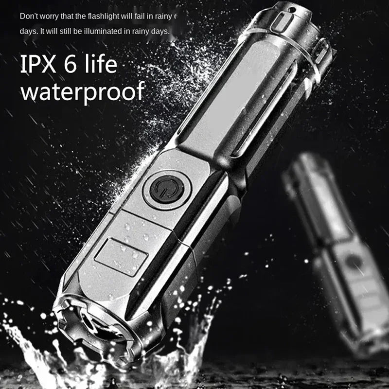 Rechargeable USB Powerful LED Flashlight 10000 Lumen Waterproof Zoom Tactical Flashlight for Fishing Hunting Camping