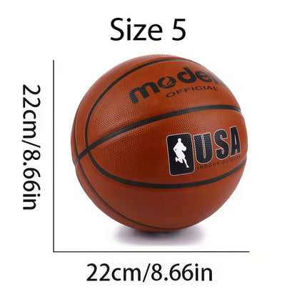 1pc Official Adult Teenager Basketball - Brown size 4/5/6/7 Basketball - Durable Rubber Indoor/Outdoor Professional Game Ball
