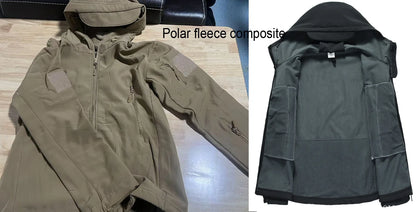 Men's Winter Autumn Softshell Fleece Jackets Windproof Outdoor Fishing Hiking Hunting Thermal Camping Cargo Coats Warm M-5XL