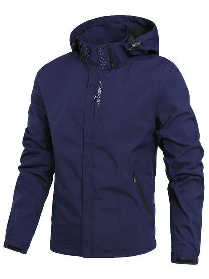Men's Waterproof Rain Jacket Lightweight Outer Hooded Outdoor Raincoat Hiking Windproof Jacket Climbing Outdoor Jackets
