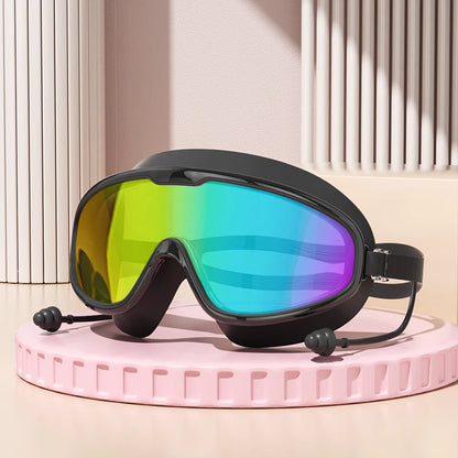 Outdoor Swimming Goggles Anti-Fog Wide View Scuba Diving Swimming Glasses with Earplugs for Adult Youth Water Diving Goggles