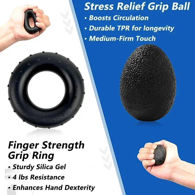 iLMH 5-60Kg Adjustable Grip Strength Trainer with Finger Exerciser Hand Grip Strengthener for Muscle Building and Injury Recover