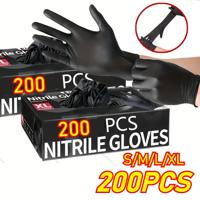 Black Disposable Nitrile Gloves Latex & Powder Free for Tattooing Manicures Salon Cleaning Disposable Food Working Latex Glove