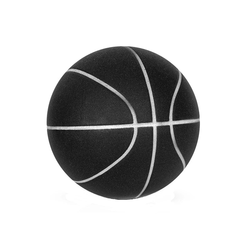 Mute Basketball for Indoor Training, Never Disturb Neighbors, Soft PU Foam Noiseless Bouncing Ball for All Ages with Wall Mount