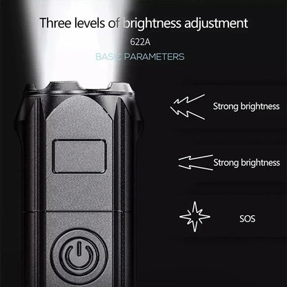 Rechargeable USB Powerful LED Flashlight 10000 Lumen Waterproof Zoom Tactical Flashlight for Fishing Hunting Camping